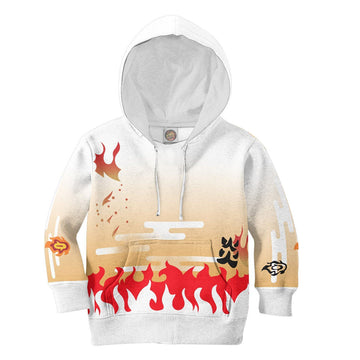 Demon Slayer Rengoku Kyoujurou Niños Cosplay Sudadera Con Capucha Impreso 3D Sudadera De Calle De Fiesta Sudadera General